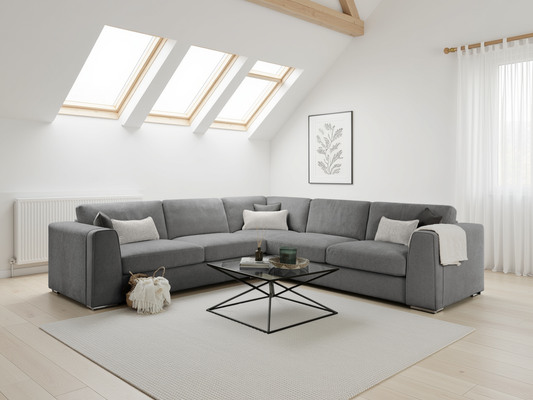 Naples Sofa Grey Large Corner